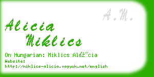 alicia miklics business card